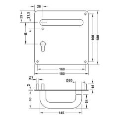 Hafele Çekme Kol Roland-Plate Barelli Kol Seti Mat Paslanmaz Çelik