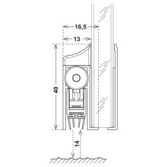 Hafele Kapı Altı Giyotin Zone Glass Filler 1030mm Gömülerek Montaj