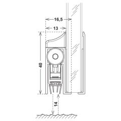 Hafele Kapı Altı Giyotin Zone Glass Filler 930mm Gömülerek Montaj