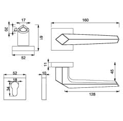 SATA Kapı Kolu Seti Yale Krom Parlak