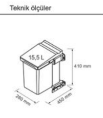 Envi Single Çöp Kovası Gümüş