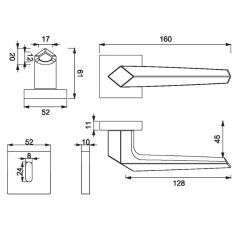 SATA Kapı Kolu Seti Oda Krom Inox Parlak