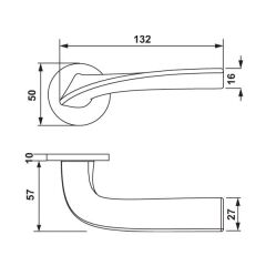 Hafele Kapı Kolu Seti Master WC Mat Nikel