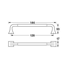 Hafele Mobilya Kulpu Elmer 128mm Mat Siyah