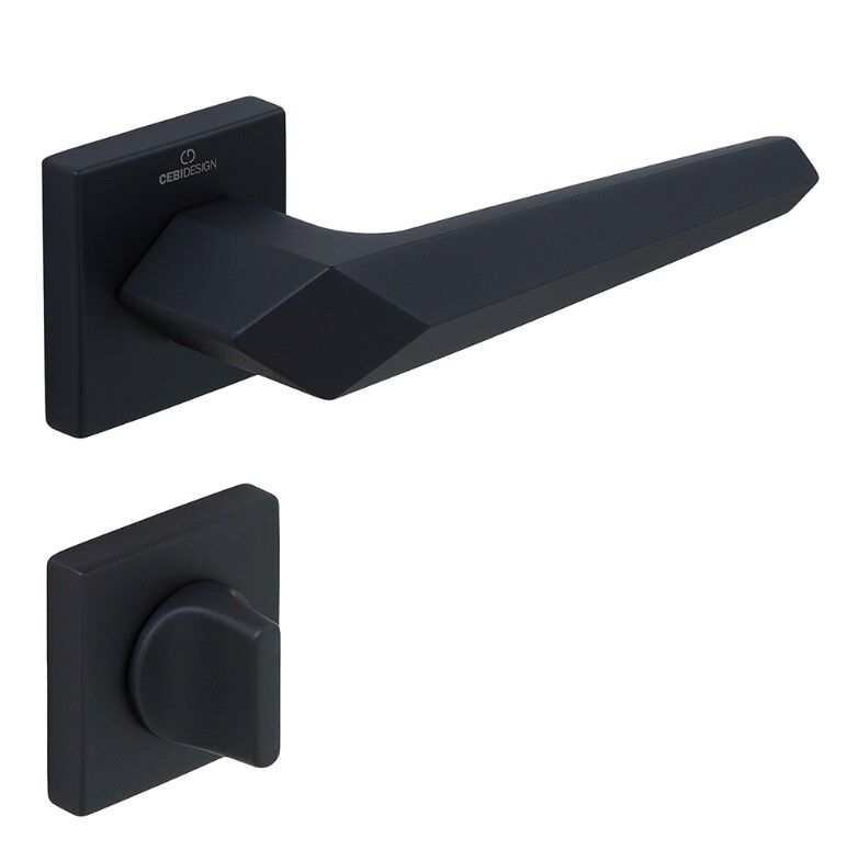 SATA Kapı Kolu Seti WC Siyah Mat