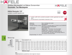 Hafele Duomatic Lambalı Kapak Menteşesi Düz 48/6 110°