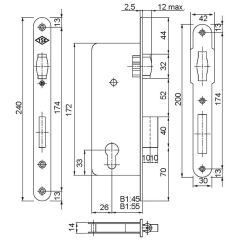Çarpma Kapı Kilidi WC Tipi Paslanmaz Çelik Renk