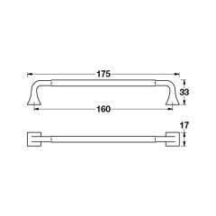 Hafele Mobilya Kulpu Elmer 160mm Parlak Krom
