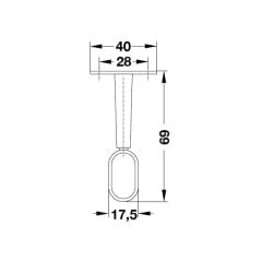 Hafele Askı Borusu Flanşı Oval Üst Panele Monte Mat Siyah Zamak 16Mm
