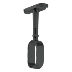 Hafele Askı Borusu Flanşı Oval Üst Panele Monte Mat Siyah Zamak 16Mm