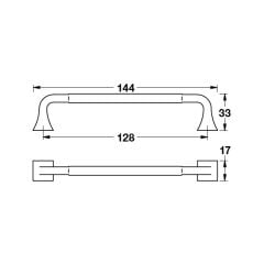 Hafele Mobilya Kulpu Elmer 128mm Parlak Krom
