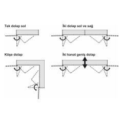 Hafele Folder 350-500 mm Sol Katlanır Kayar Kapak Seti