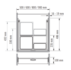 Envi Drawer Eviye Altı Çekmece Antrasit 600mm