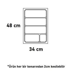 Hafele Smart Çatal Kaşıklık Antrasit Renk, 34x48cm