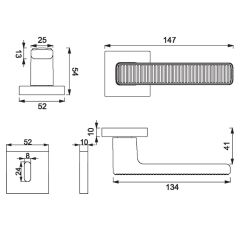 ROOT Kapı Kolu Seti Oda Antrasit Satine