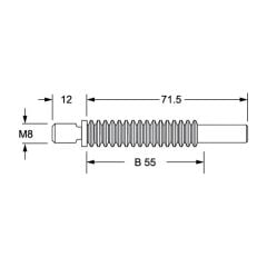 Hafele Confa 35 Mil M8/55mm (10 Adet), Galvaniz