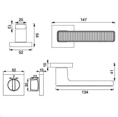 ROOT Kapı Kolu Seti WC Inox Mat
