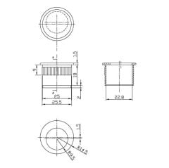 Hafele POCKET Gizli Kulp yuvarlak parlak pirinç