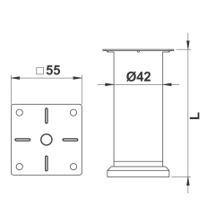 Hafele ALDEN 42 Gümüş Gri, 100 mm Mobilya Ayağı