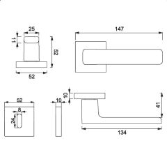 FLAT Kapı Kolu Seti Oda Krom Mat
