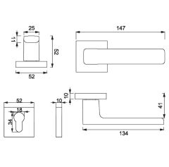 FLAT Kapı Kolu Seti Yale Krom Mat