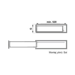 Hafele Nesta Plus T.Altı Kiler,200Mm,G.Gri,Sağ