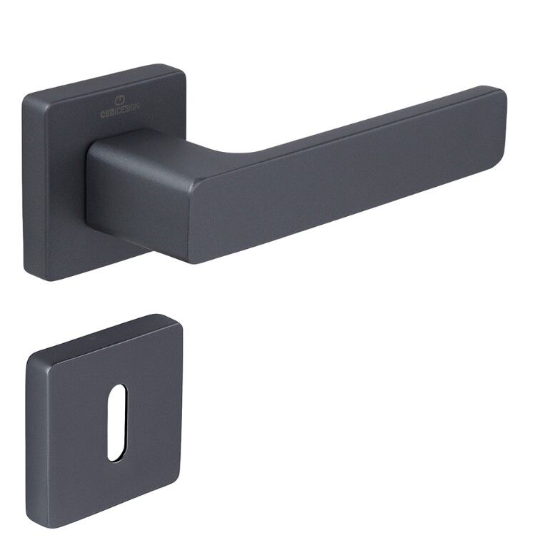 FLAT Kapı Kolu Seti Oda Antrasit Satine