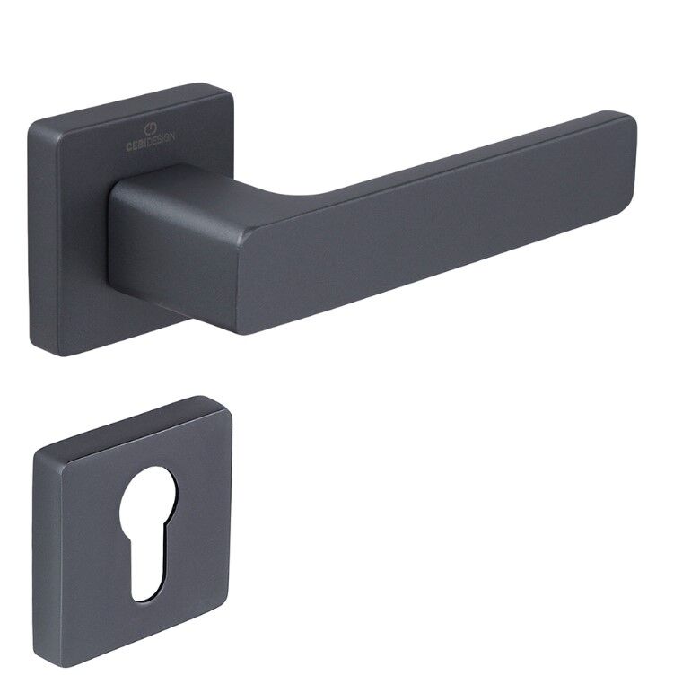 FLAT Kapı Kolu Seti Yale Antrasit Satine