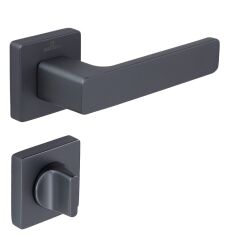 FLAT Kapı Kolu Seti WC Antrasit Satine