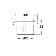 Hafele Zemine Monte Kapı Stoperi, Mat Paslanmaz Çelik Renk