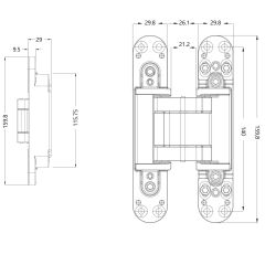 Soho Gizli Menteşe SH-3D-160 Ayarlı 100 Kg Siyah