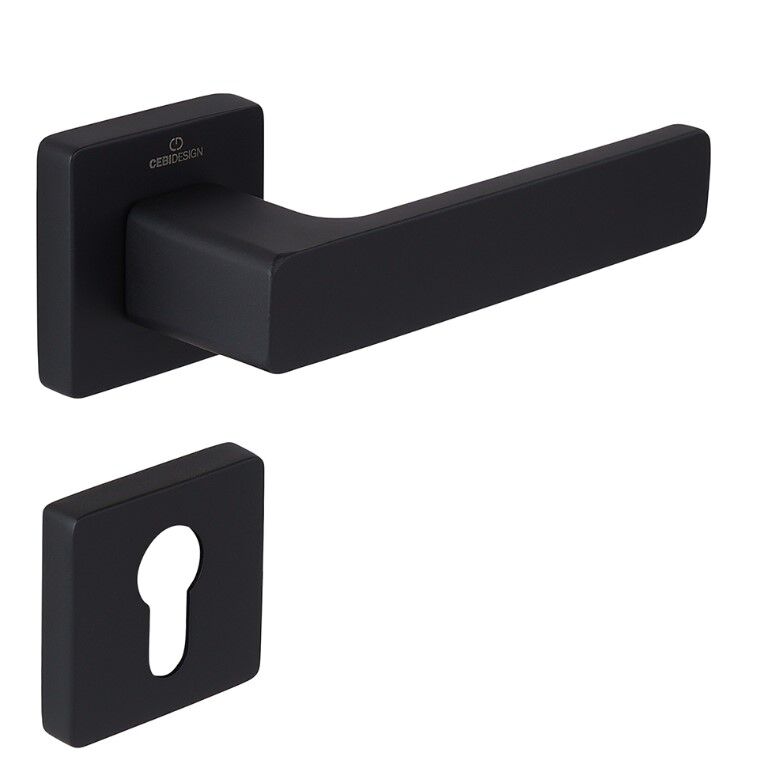 FLAT Kapı Kolu Seti Yale Siyah Mat