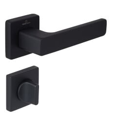 FLAT Kapı Kolu Seti WC Siyah Mat