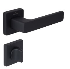 FLAT Kapı Kolu Seti WC Siyah Mat
