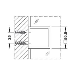 Hafele Cam Tutucu, Duvar/Cam,90°,Parlak Krom