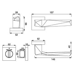 PIRA Kapı Kolu Seti WC Krom Parlak