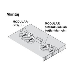 Hafele Modular Raf Bağlantısı 58x13mm (100 Adet)