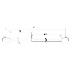 Hafele RUNA DROP 100N, Antrasit Gazlı Piston