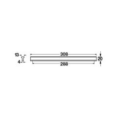 Hafele Mobilya Kulpu Lena2 288mm Paslanmaz Çelik