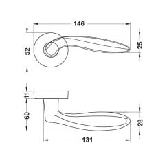 Hafele Kapı Kolu Seti Rouge Barelli Parlak Altın