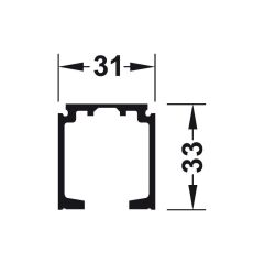 Hafele Slido D- Line11 G x Y: 31 x 33 mm Tekli Taşıyıcı Ray