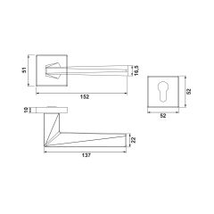 Hafele MARCEL CB (Oda Tipi) Titanyum Renk Kapı Kolu