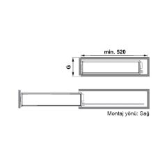 Hafele Neva Plus Şişelik 150mm Sağ Yönlü Gümüş Gri Renk