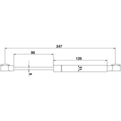 Hafele Runa Drop 120N Antrasit Renk Gazli Piston