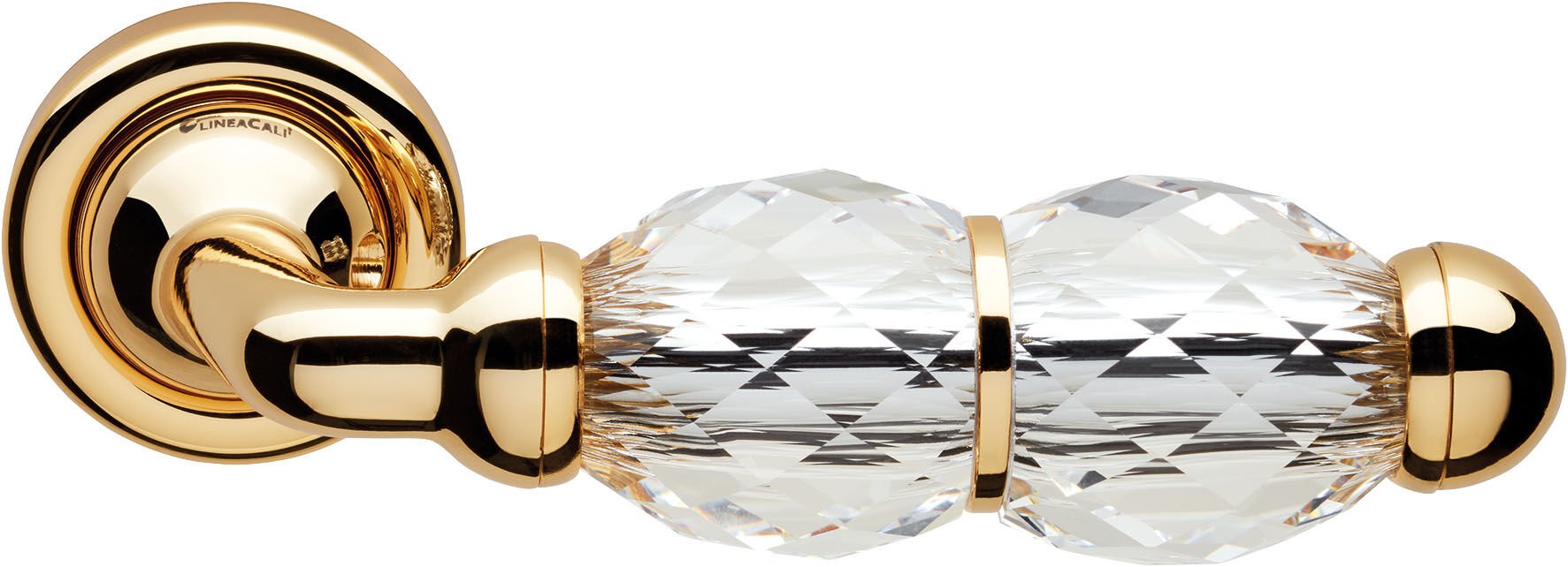 Crystal Kapı Kolu Seti Altın Parlak Barelli(Yale)