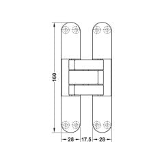 Hafele STARTEC H12 L Mat Nikel Gizli Kapı Menteşesi