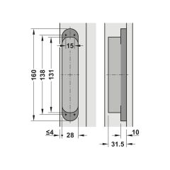 Hafele STARTEC H12 L Mat Nikel Gizli Kapı Menteşesi