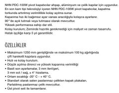 Pivot Kapı Kapatıcı Frenli 100 kg 150 cm 150º 105 WS
