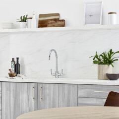 Hafele AluSplash Mutfak Tezgah Arası Kaplama White Cararra