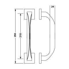 Hafele Çekme Kol Leo 250mm Parlak Krom